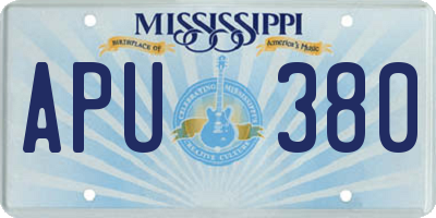 MS license plate APU380