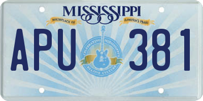MS license plate APU381