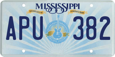 MS license plate APU382