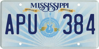 MS license plate APU384