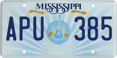 MS license plate APU385