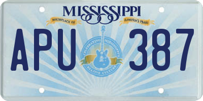MS license plate APU387