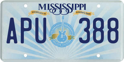MS license plate APU388