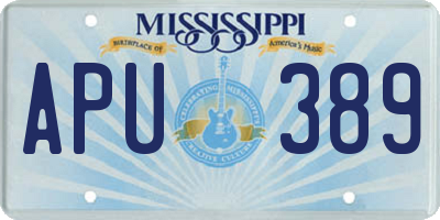 MS license plate APU389