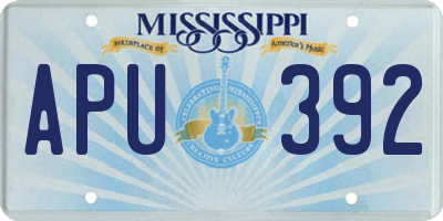 MS license plate APU392