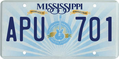 MS license plate APU701