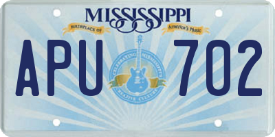 MS license plate APU702