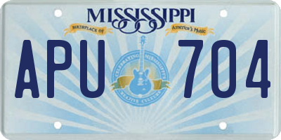MS license plate APU704