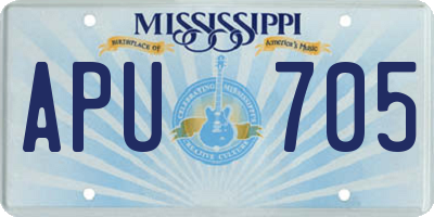 MS license plate APU705
