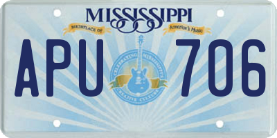 MS license plate APU706