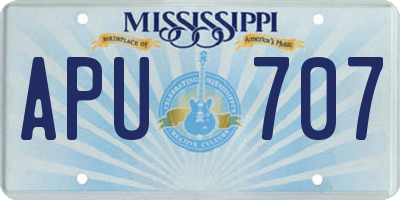 MS license plate APU707