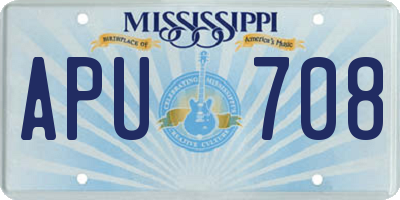 MS license plate APU708