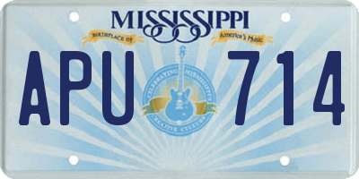 MS license plate APU714