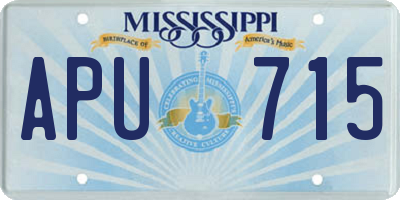 MS license plate APU715