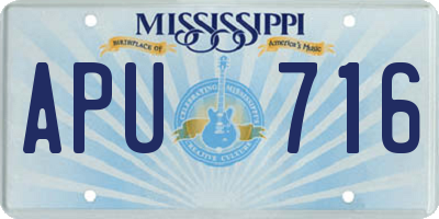 MS license plate APU716