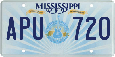 MS license plate APU720
