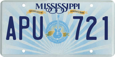 MS license plate APU721