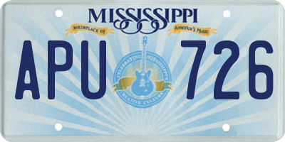 MS license plate APU726