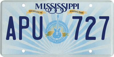MS license plate APU727