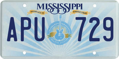 MS license plate APU729