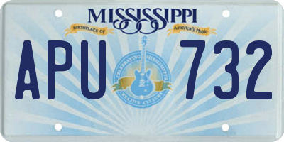 MS license plate APU732
