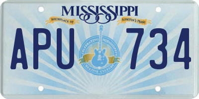 MS license plate APU734