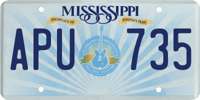 MS license plate APU735