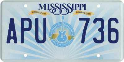 MS license plate APU736