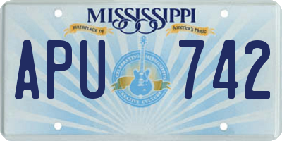 MS license plate APU742