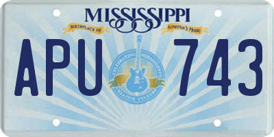 MS license plate APU743