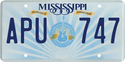 MS license plate APU747