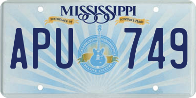 MS license plate APU749
