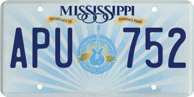 MS license plate APU752
