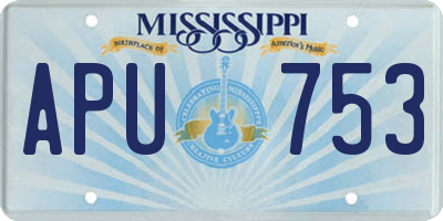 MS license plate APU753