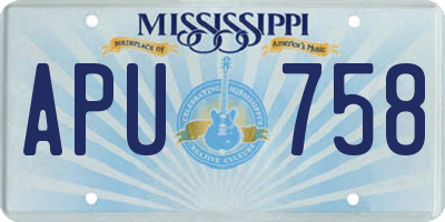 MS license plate APU758