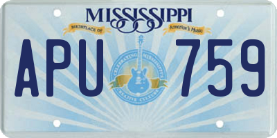 MS license plate APU759