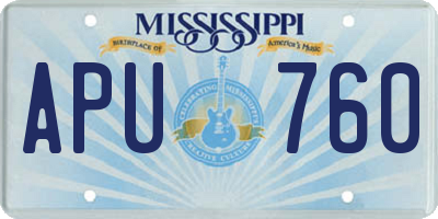 MS license plate APU760