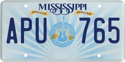MS license plate APU765