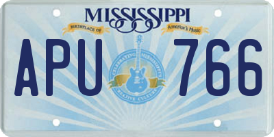 MS license plate APU766