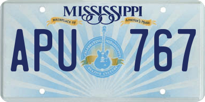 MS license plate APU767
