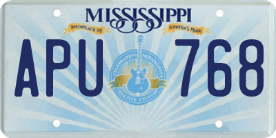MS license plate APU768