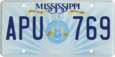 MS license plate APU769