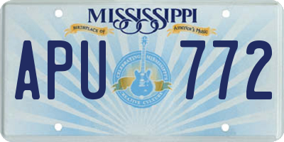 MS license plate APU772