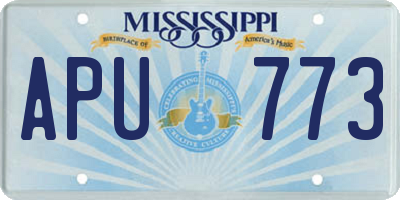 MS license plate APU773