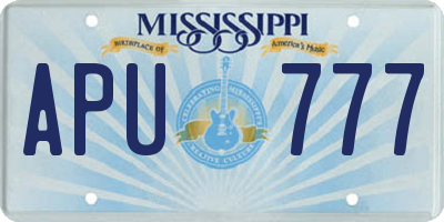MS license plate APU777