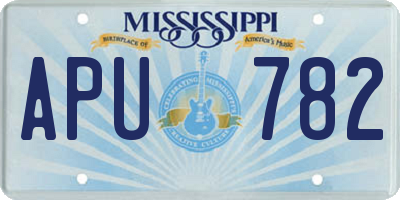 MS license plate APU782