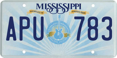 MS license plate APU783
