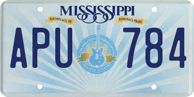 MS license plate APU784