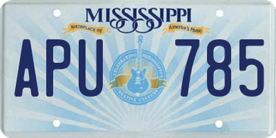 MS license plate APU785