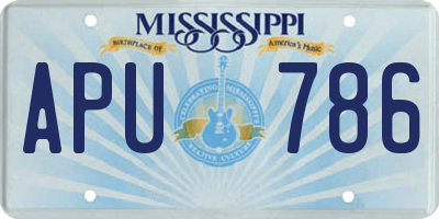 MS license plate APU786